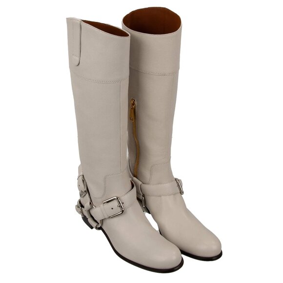 Dolce & Gabbana - Biker Buckles Boots HARLEY White 39 US 9 - Picture 2 of 5